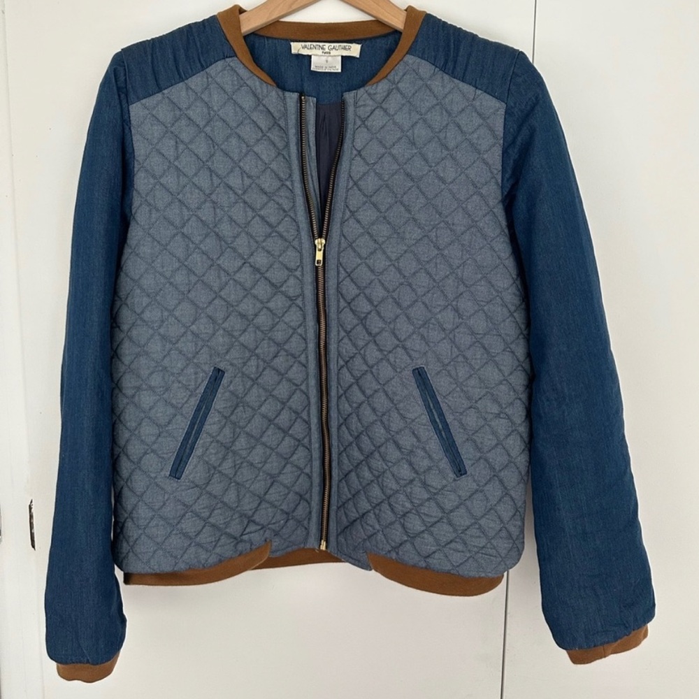 Designer Quilted Varsity-Inspired Jacket By Valentine Gauthier, New. View 2
